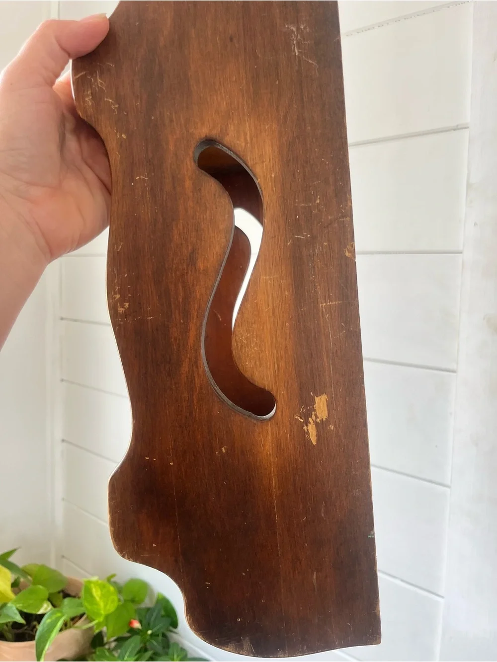 Vtg wood wall shelf